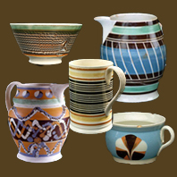 Several examples of the different kinds of Dipped Earthenwares.